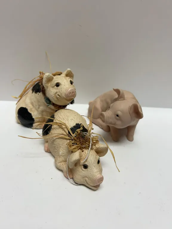 Pig Figurine Trio Including 1990 Enesco and Decor Accents