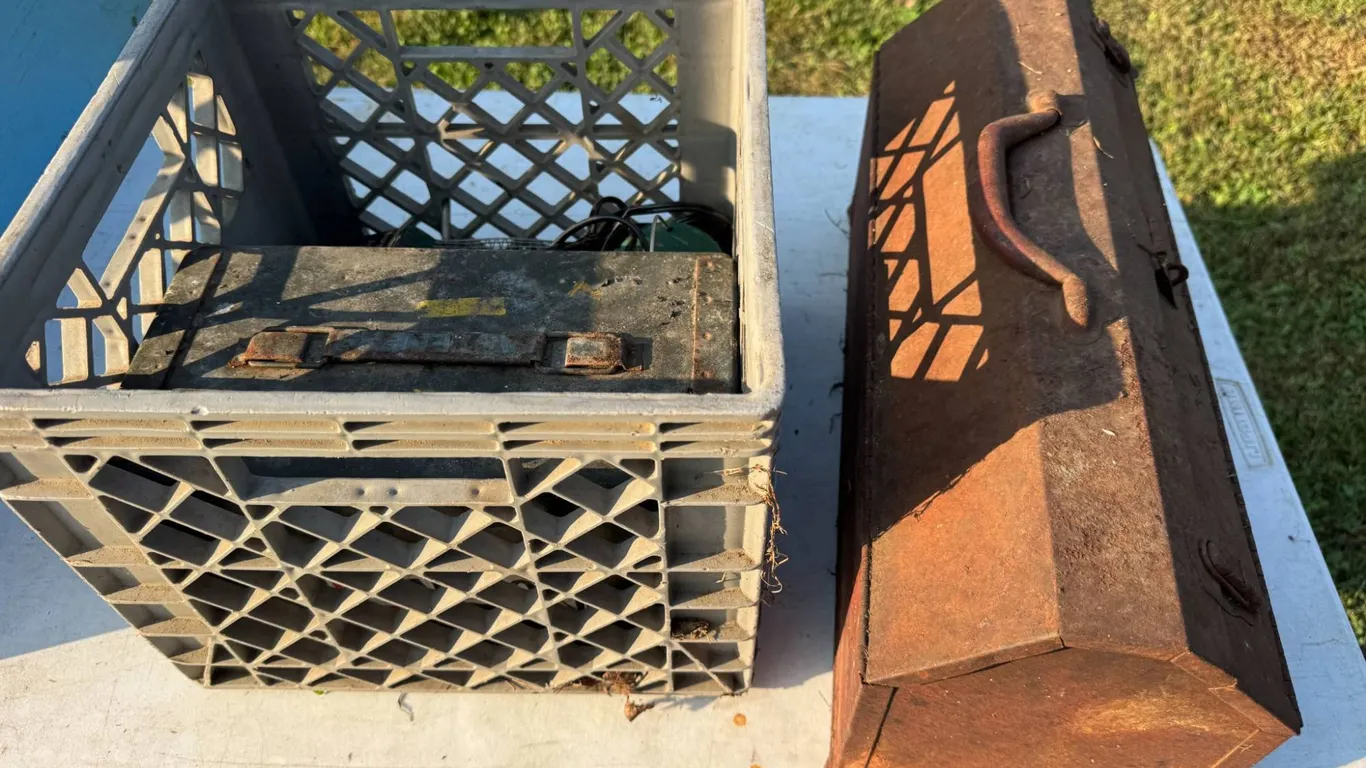 Toolbox and Crate with Tools
