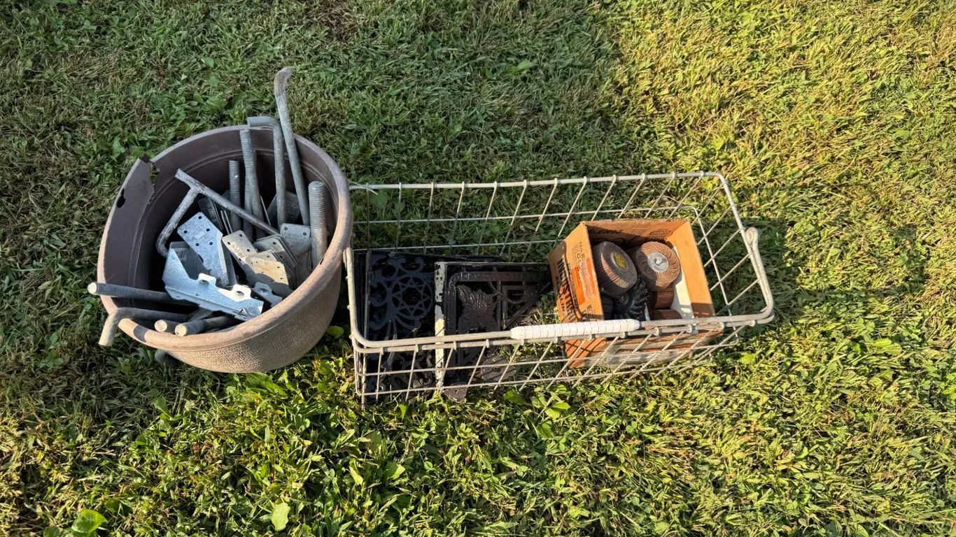 Metal Parts, Basket, Tools