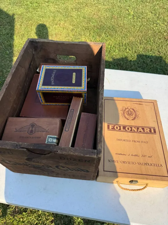 Wood Box Lot with Cigar Boxes
