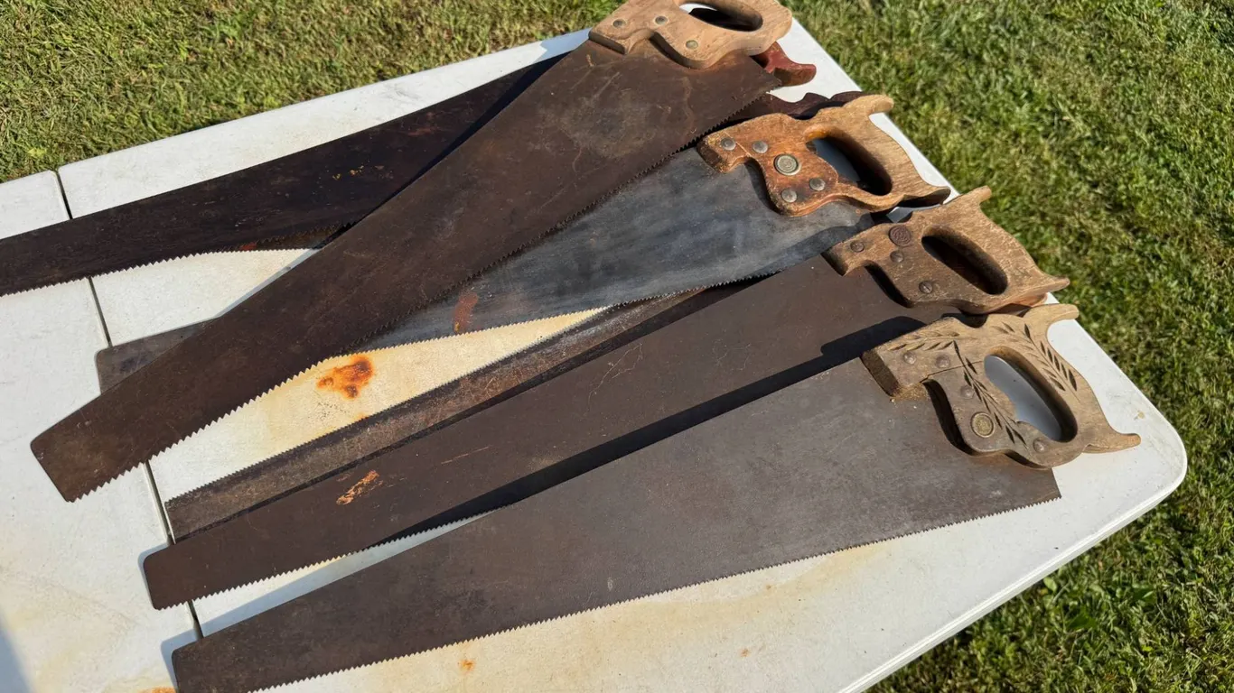 5 Hand Saws with Wood Handles