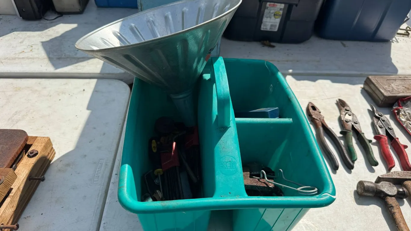Metal Funnel and Tool Caddy