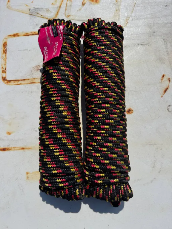 Two Braided Poly Ropes