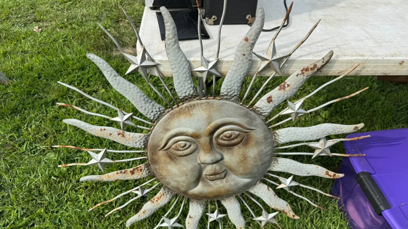 Metal Sun and Moon Wall Art
