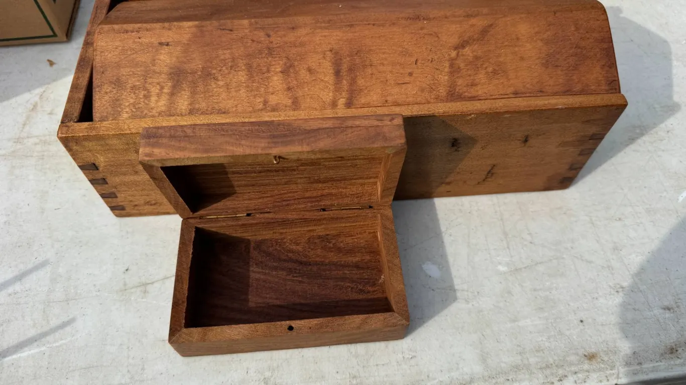 Wood Box With Inlay Stars