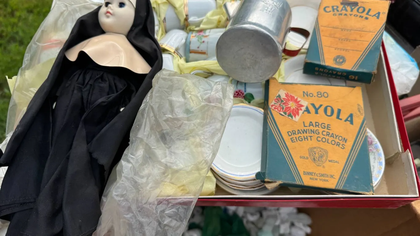 Box with Mixed Collectibles