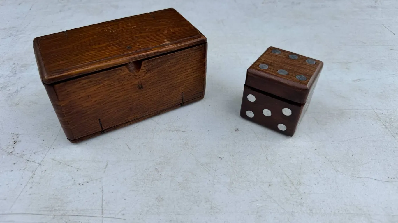 Wood Boxes With Dice Motif