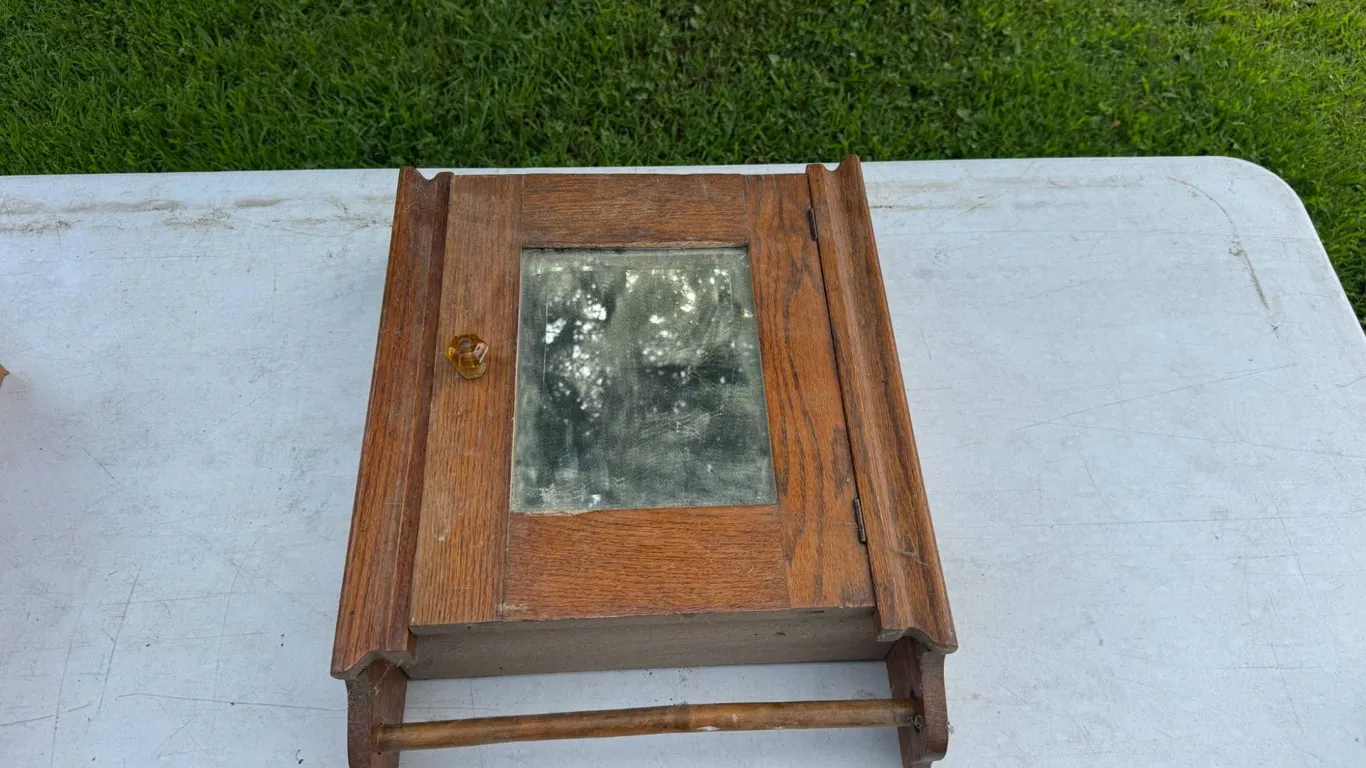 Wood Wall Cabinet With Mirror