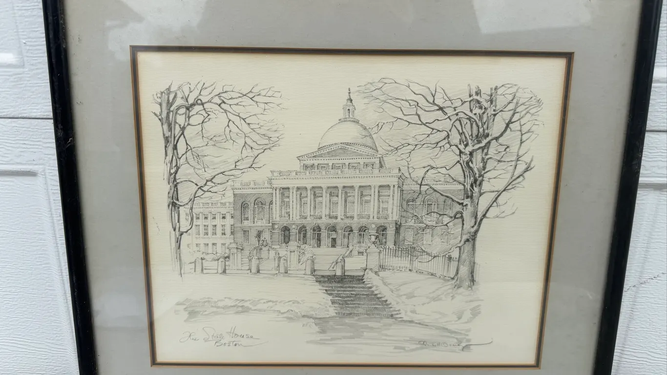 Boston State House Framed Signed Art Print
