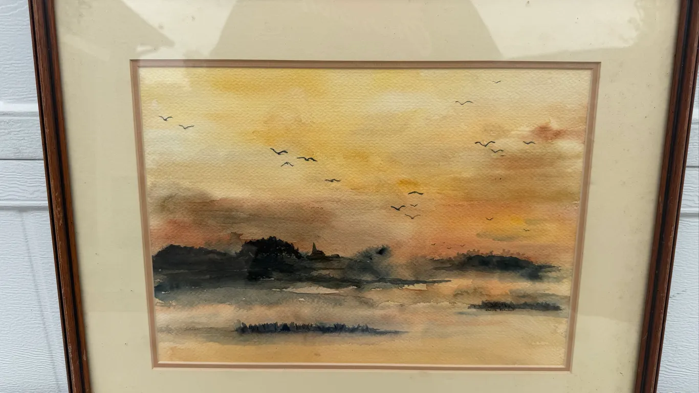 Sharon Schubert Signed Watercolor Landscape