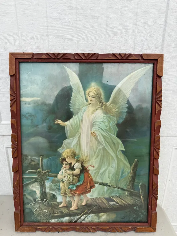 Vintage Guardian Angel Children Print