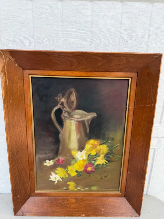 Signed Mildred Floral Still Life Painting