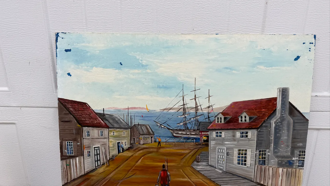 R.D. Blank Grampa’s Hometown Coastal Painting