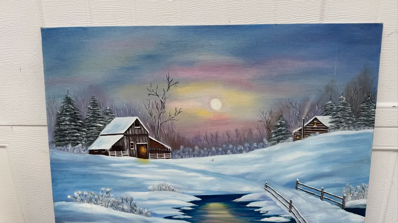 Nancy Yoder Moonlight Delight Winter Painting