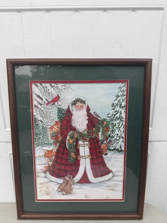 Nadine Harper Framed Woodland Santa Print