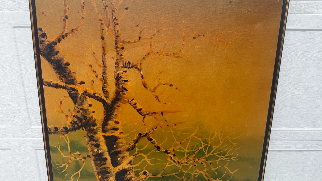Peter Geller Signed Birch Tree Painting