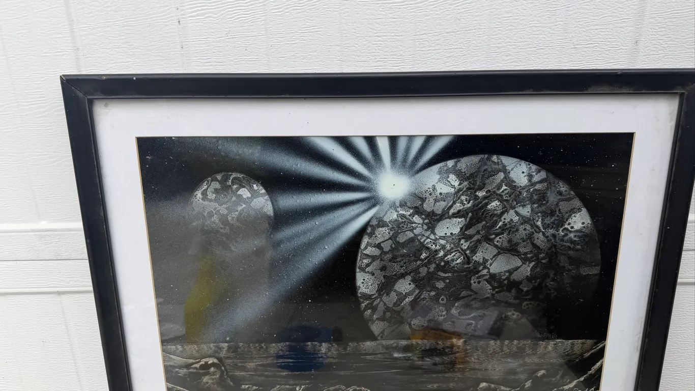 Signed Rod ’90 Cosmic Space Framed Artwork