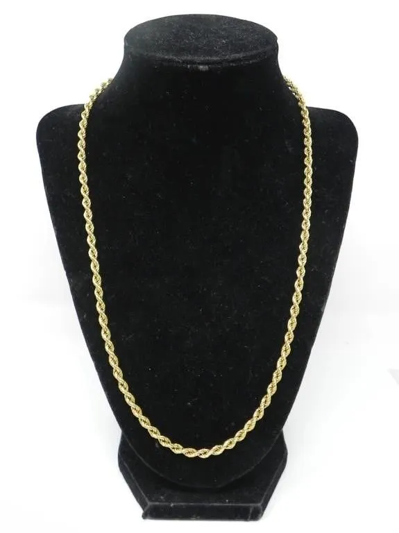 18KT YELLOW GOLD ROPE CHAIN 16.08g $7200.00
