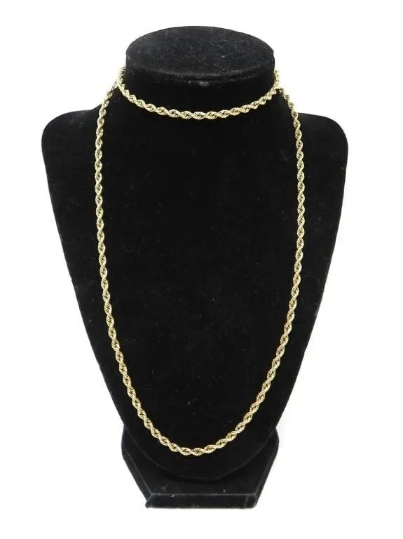 14KT YELLOW GOLD ROPE CHAIN 16.23g $5400.00