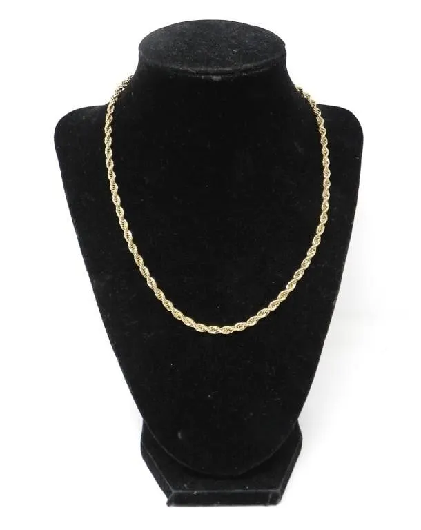 18" LONG GOLD PLATED ROPE CHAIN
