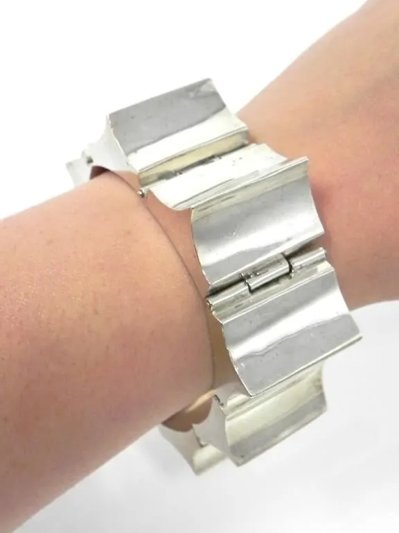 MEXICO 925 SILVER MODERNIST STYLE BRACELET 120g