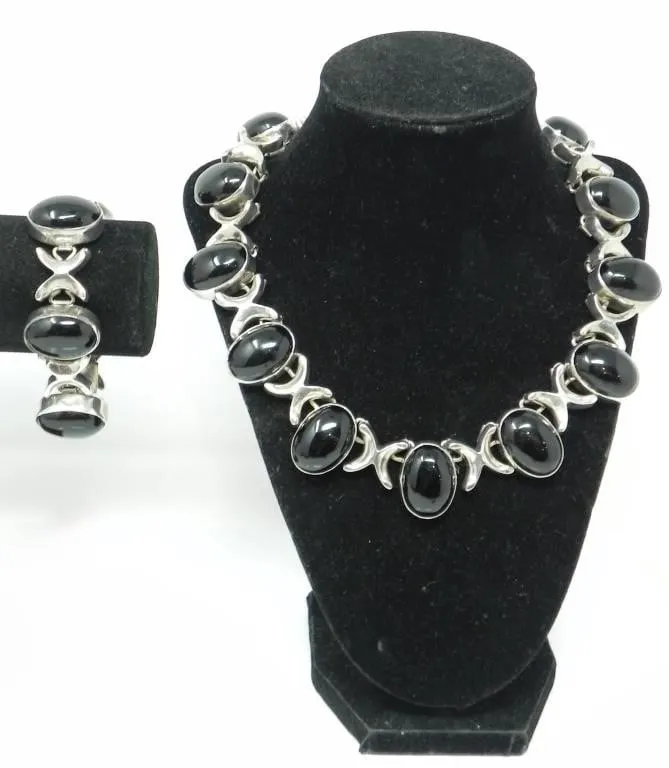 TAXCO STERLING SILVER NECKLACE & BRACELET 352g