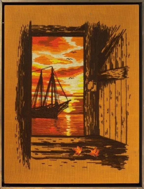 NAUTICAL SUNSET TEXTILE NEEDLEWORK