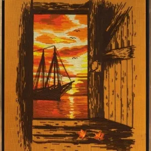 NAUTICAL SUNSET TEXTILE NEEDLEWORK