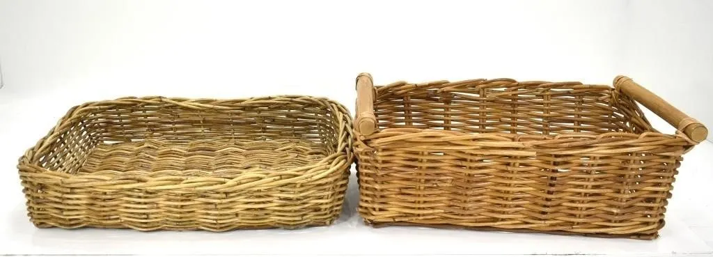 TWO LARGE WICKER BASKETS
