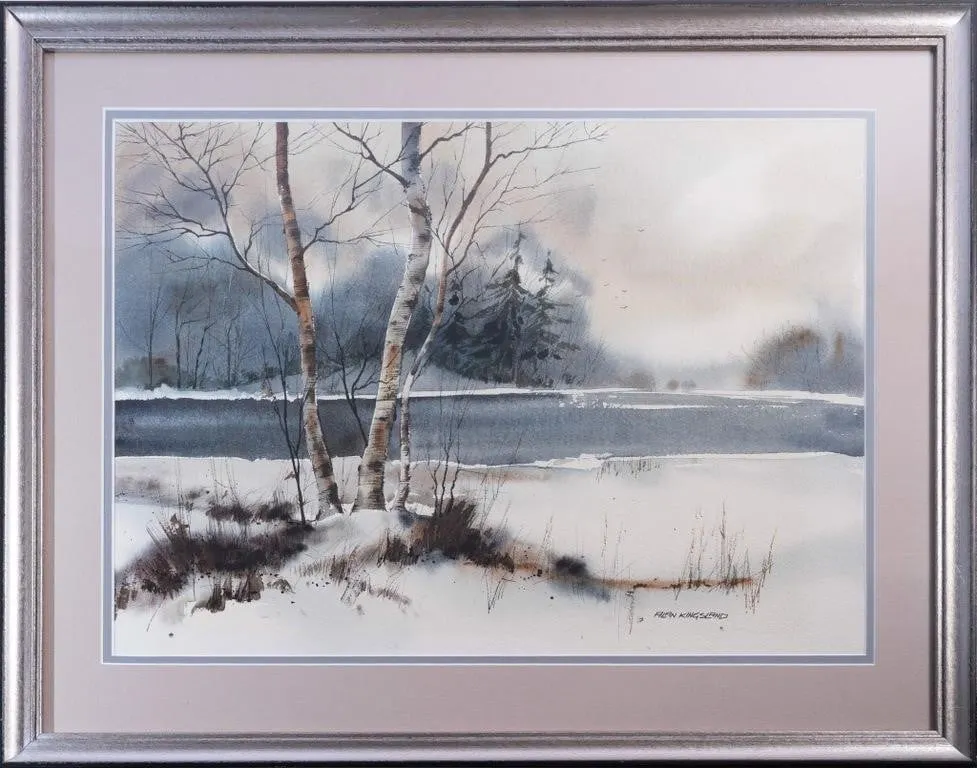 ALAN KINGSLAND WINTER LANDSCAPE WATERCOLOUR