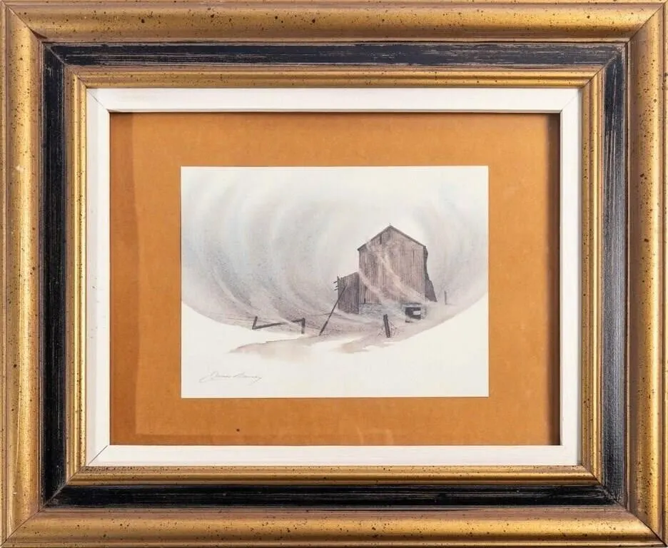 JAMES WILLIAM BESSEY WINTER BARN ART PRINT