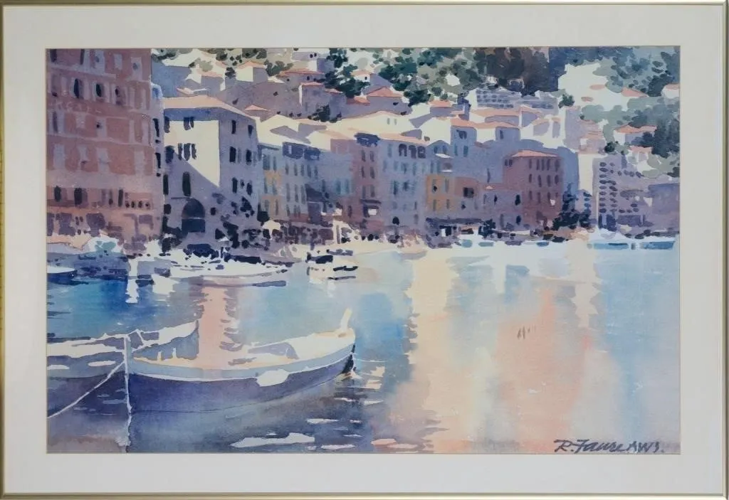 RENEE FAURE MEDITERRANEAN HARBOUR OFFSET PRINT