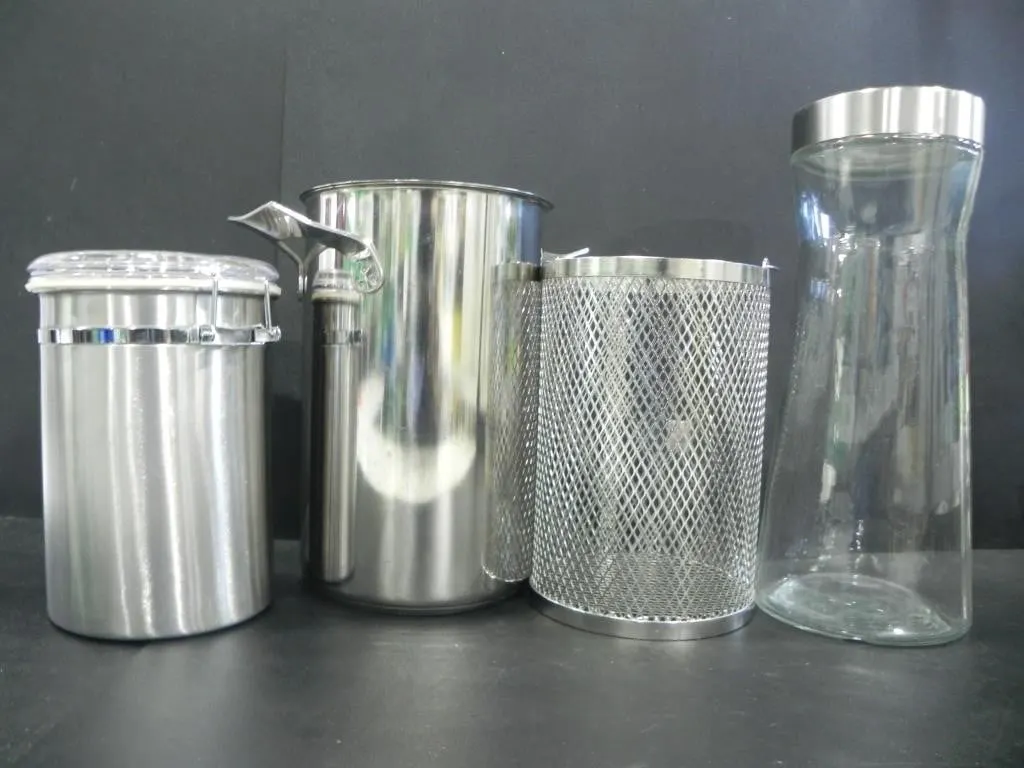 STAINLESS STEEL AND GLASS STORAGE, STRAINERS