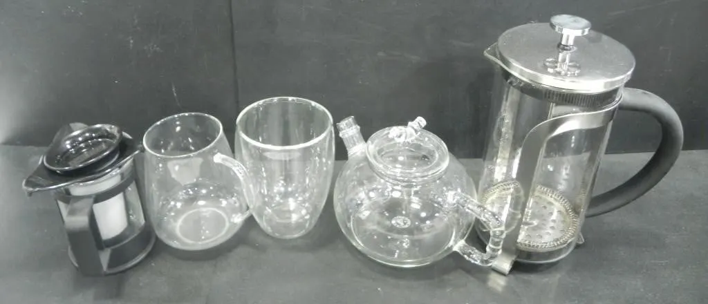 GLASS AND STAINLESS STEEL TEA/COFFEE ITEMS