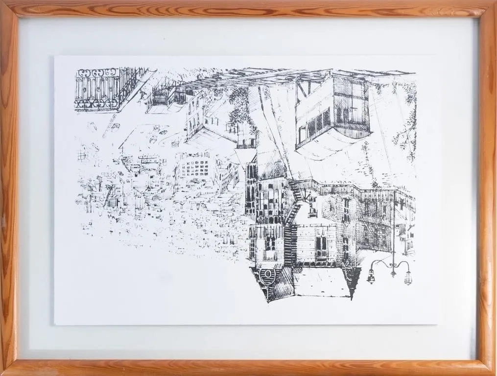VINTAGE VALPARA�SO, CHILE FUNICULAR SERIGRAPH