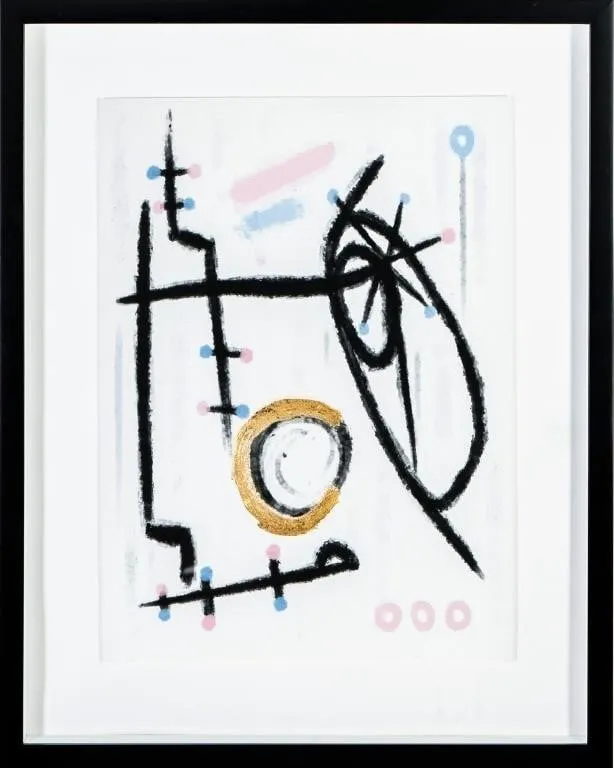 CONTEMPORARY EMBELLISHED ABSTRACT GICL�E PRINT