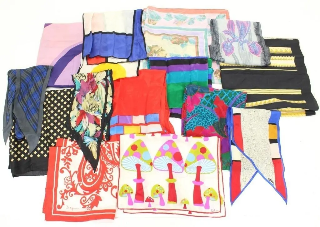 SILK & SYNTHETIC COLOURFUL NECK & SQUARE SCARVES