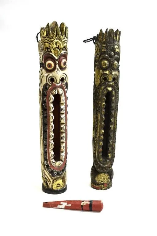 PAIR OF HANDMADE INDONESIAN SLIT DRUMS