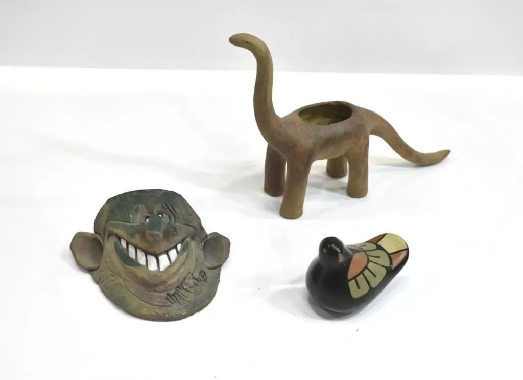 TRIO OF HANDMADE CERAMIC DECOR PIECES