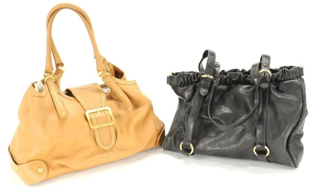 MAXX NY & SONDRA ROBERTS LARGE LEATHER DUFFLE BAGS