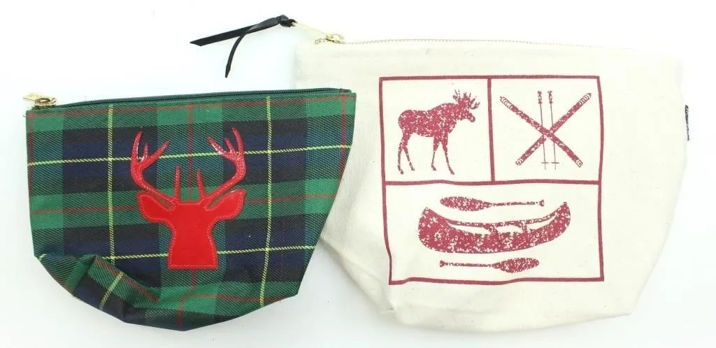 GREEN TARTAN & ABBOTT ICONS BADGE DEER POUCHES