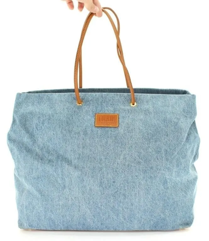 ALVIERO MARTINI DENIM & LEATHER 1A CLASSE TOTE BAG