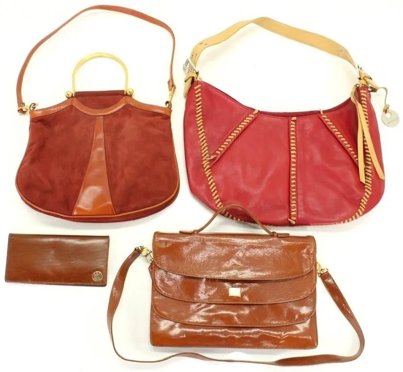 KENNETH COLE, LEATHER & SUEDE LADIES SHOULDER BAGS