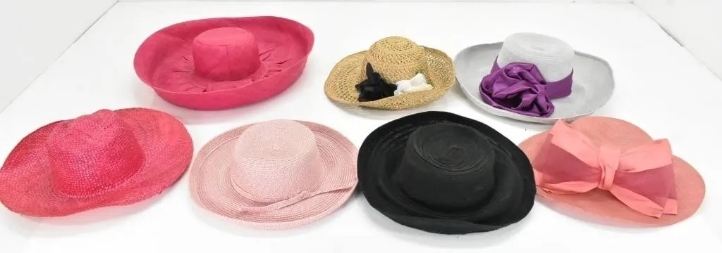 LADIES' PINK & BLACK SUN HATS & FASCINATORS