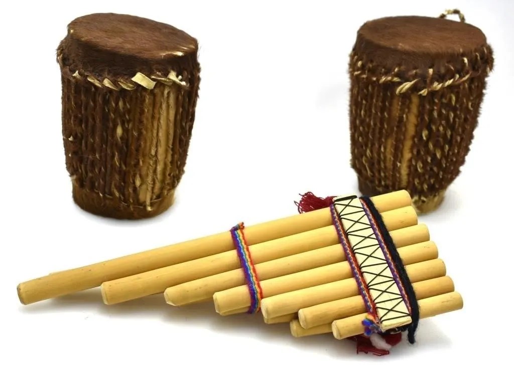 PAN + 2 ANIMAL HIDE DRUMS