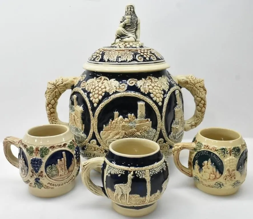 MARZI & REMI PUNCH BOWL & MUGS