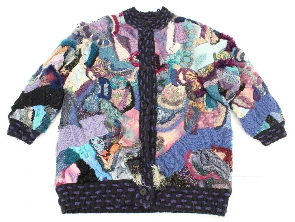MIXED YARN PATCHWORK AB ORIGINALS CARDIGAN XL