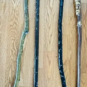 4 HAND CRAFTED WOODEN WALKING STICKS/CANES
