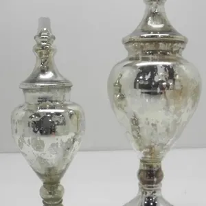 DECORATIVE MERCURY GLASS APOTHECARY JUGS