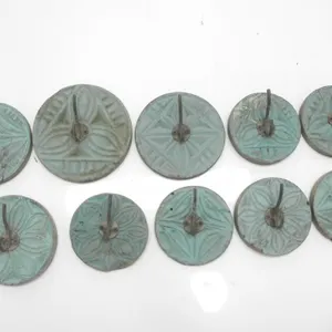 10 HAND CARVED WOODEN WALL HOOKS